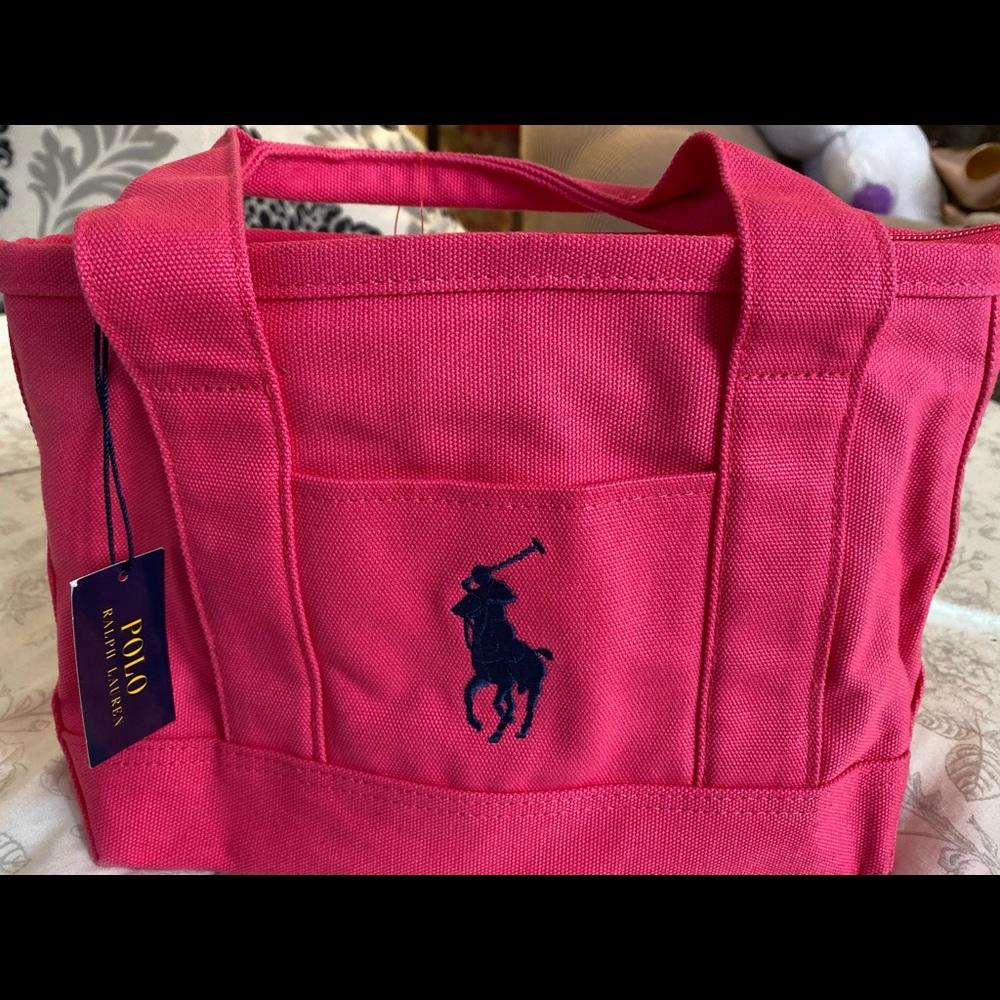 Polo Ralph Lauren Small Tote Baja Pink/Navy